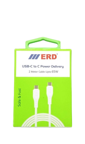 ERD UC-92 M2 Type C to C 2 Metre Power Delivery Cable white