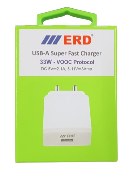 ERD TC-47 3Amp. 33W - VOOC Protocol USB-A Super Fast Charger