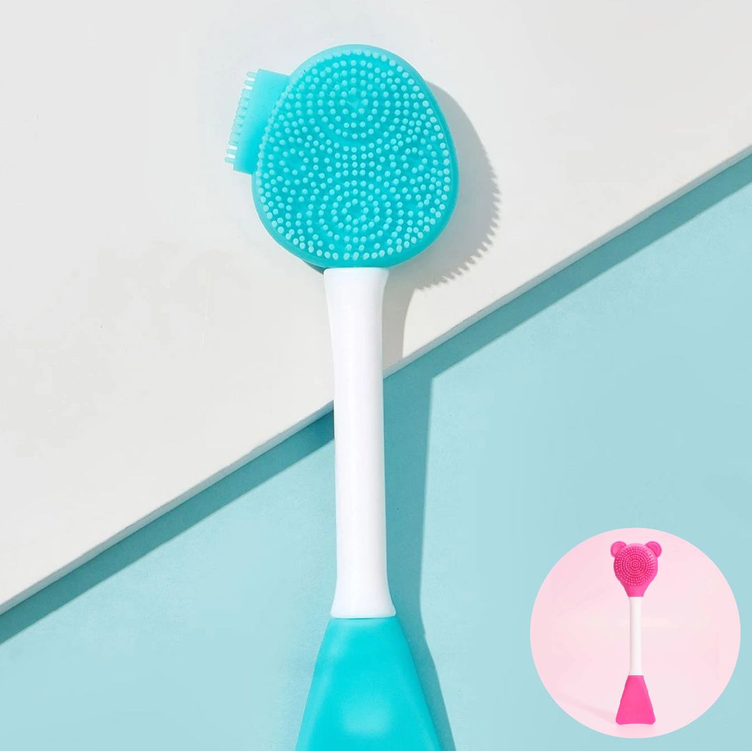 Silicone Double-End Facial Cleaning Brush - Multicolor