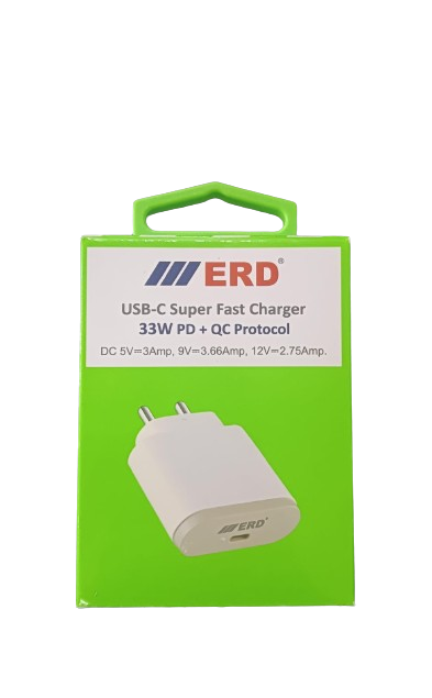 ERD TC-37 3Amp. (33W PD + QC Protocol) USB-C Super Fast Charger