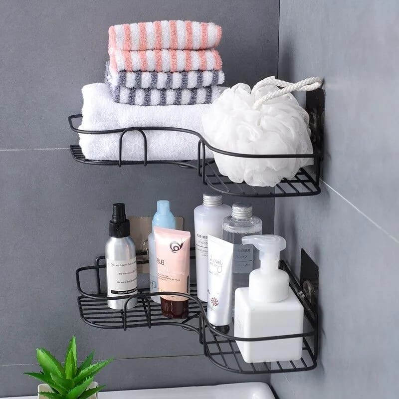 Metallic Corner Shelves