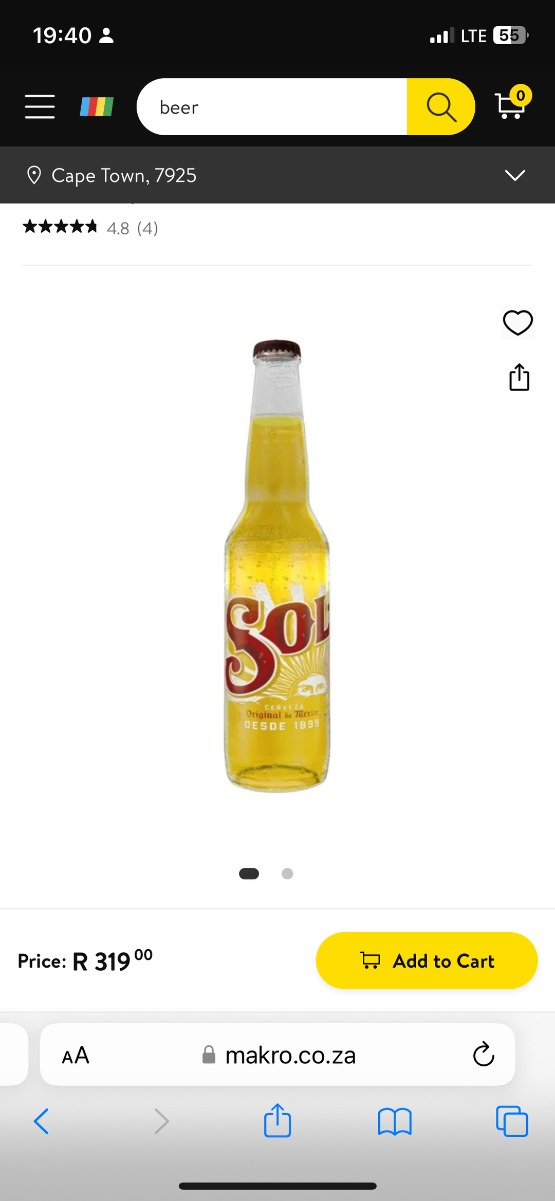 SOL imported Mexican Beer