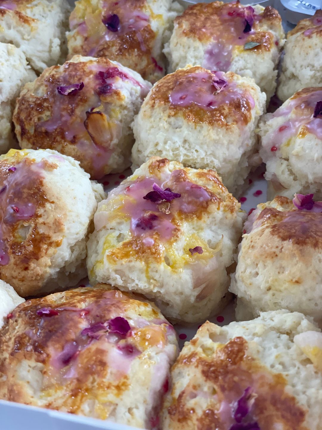 Lychee rose scones 