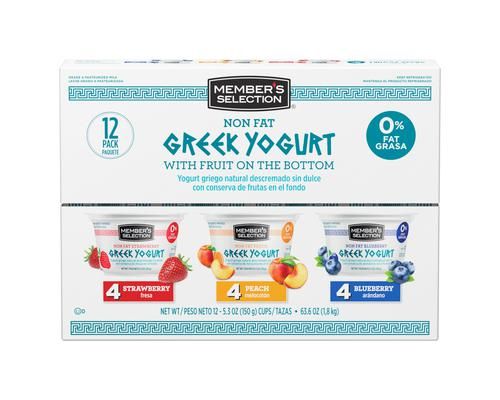 Member's Selection Non Fat Greek Yogurt 12 Units / 150 g / 5.3 oz