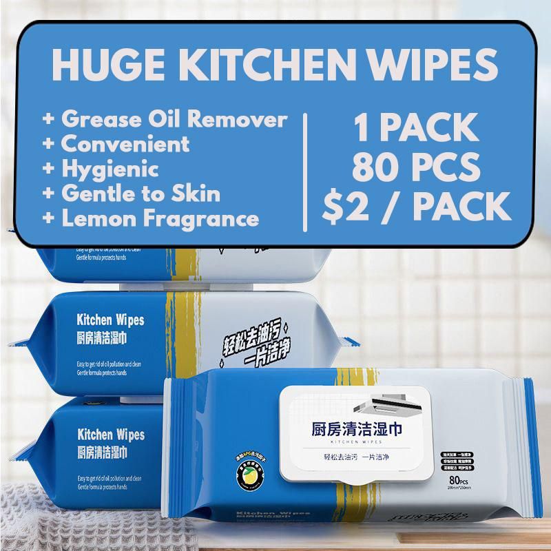 Kitchen Wipes 80s Grease Oil Dirt Remover Wet Wipes 