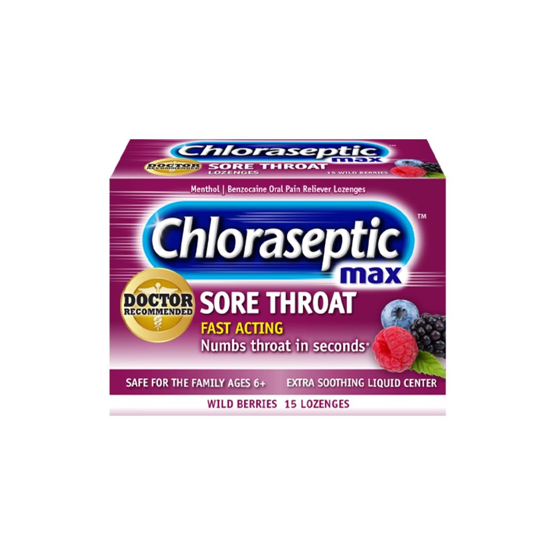 Chloraseptic Max Strength Sore Throat Lozenges, Wild Berries Flavor