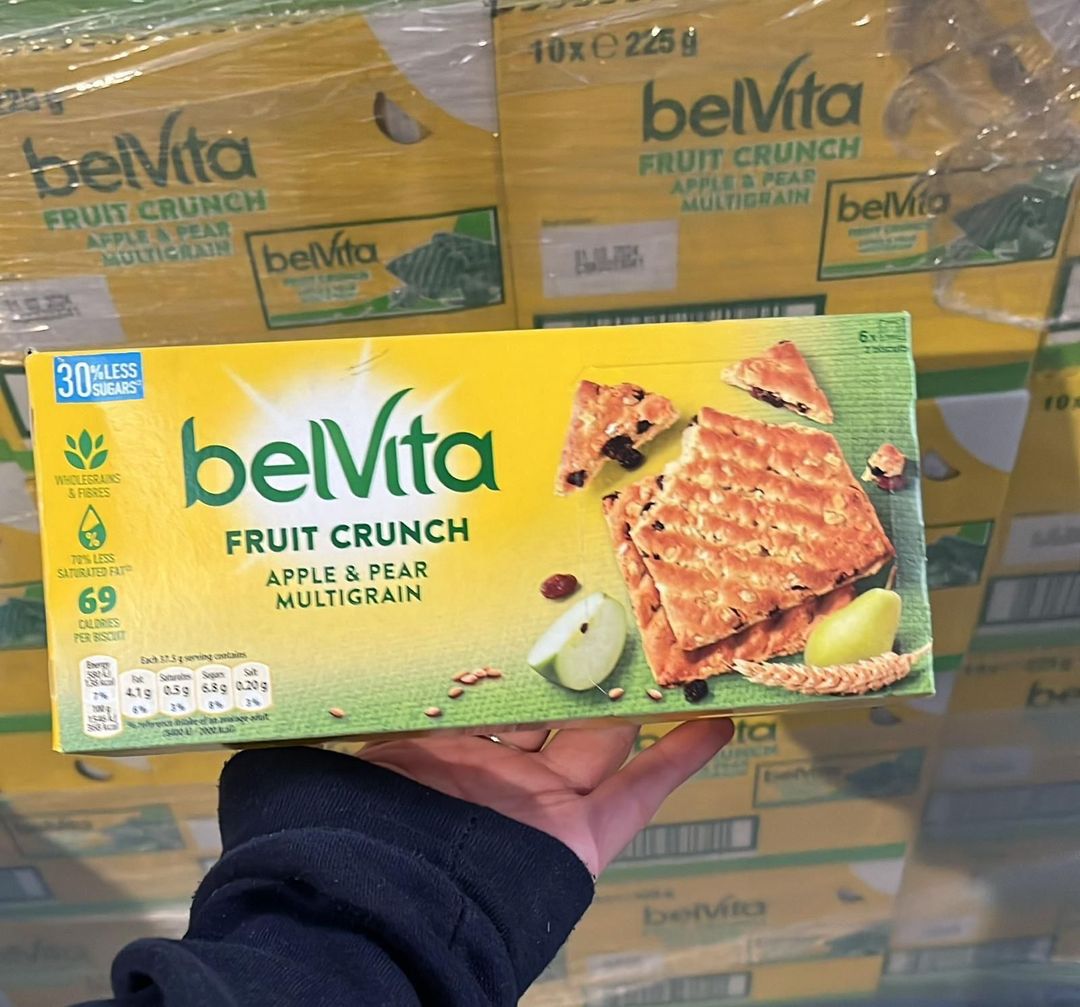 Belvita crunch apple & pear 6 bars  225g BBE 31/03/24  no vat a unit