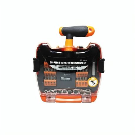 36Pc Ratcheting Screwdriver Set with Bit Variety
