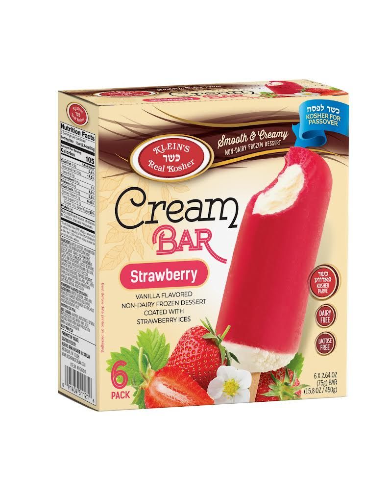 Glace à l'eau  Cream bar  Gout fraise - 6 par boîte