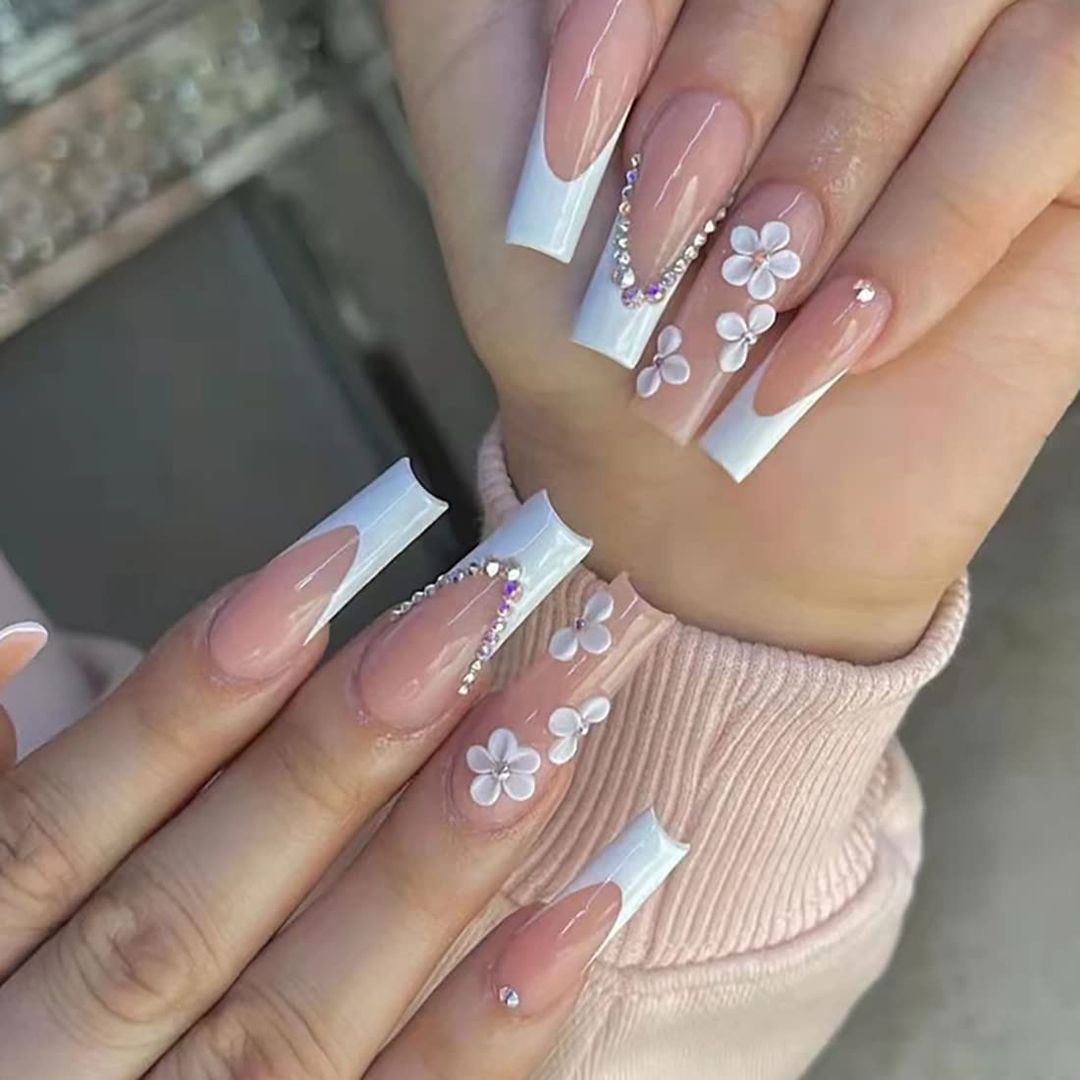 french white press on Nails