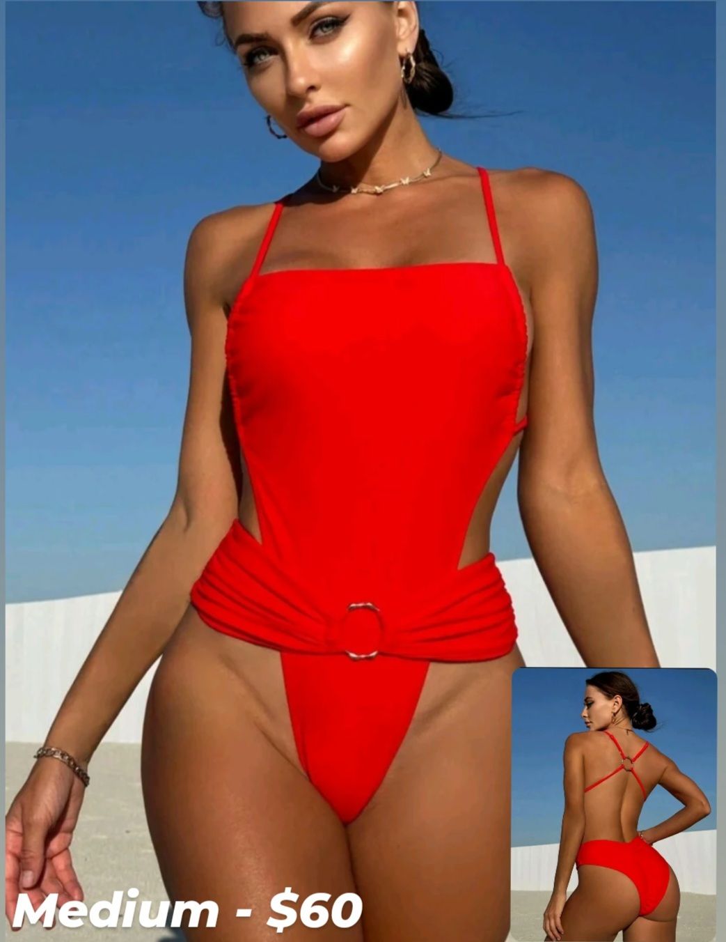 New Red One Piece with Ring