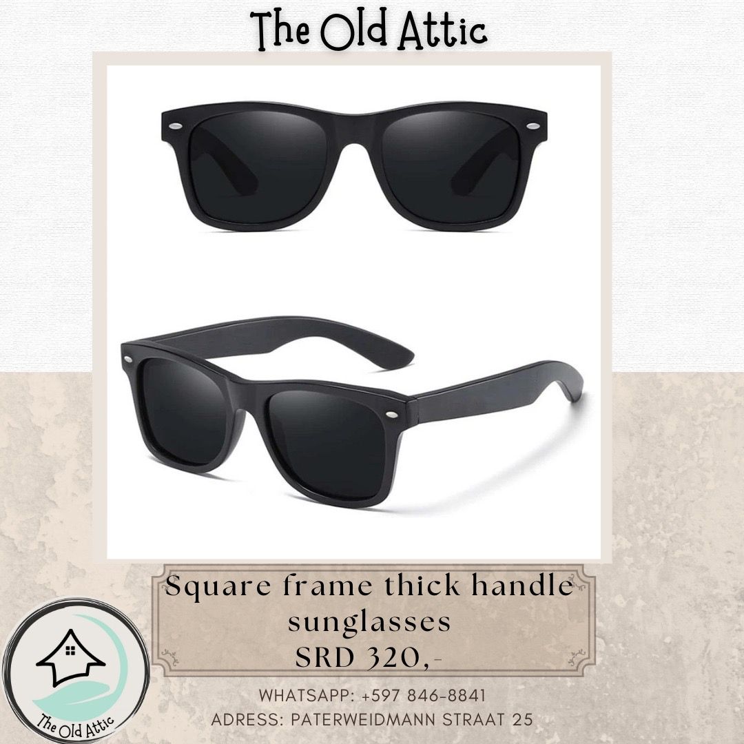 Square frame thick handle sunglasses 