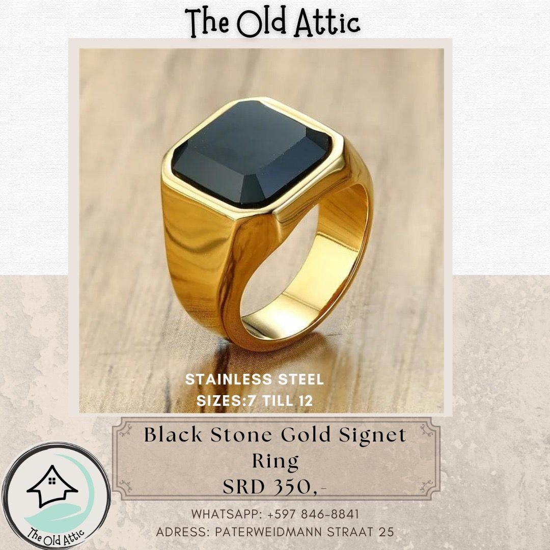 Black stone gold signet 