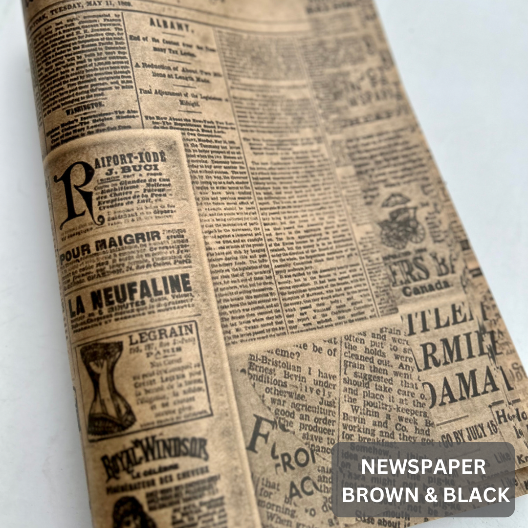 NEWSPAPER PRINTS DELI PAPERS -  / BLACK & BROWN 