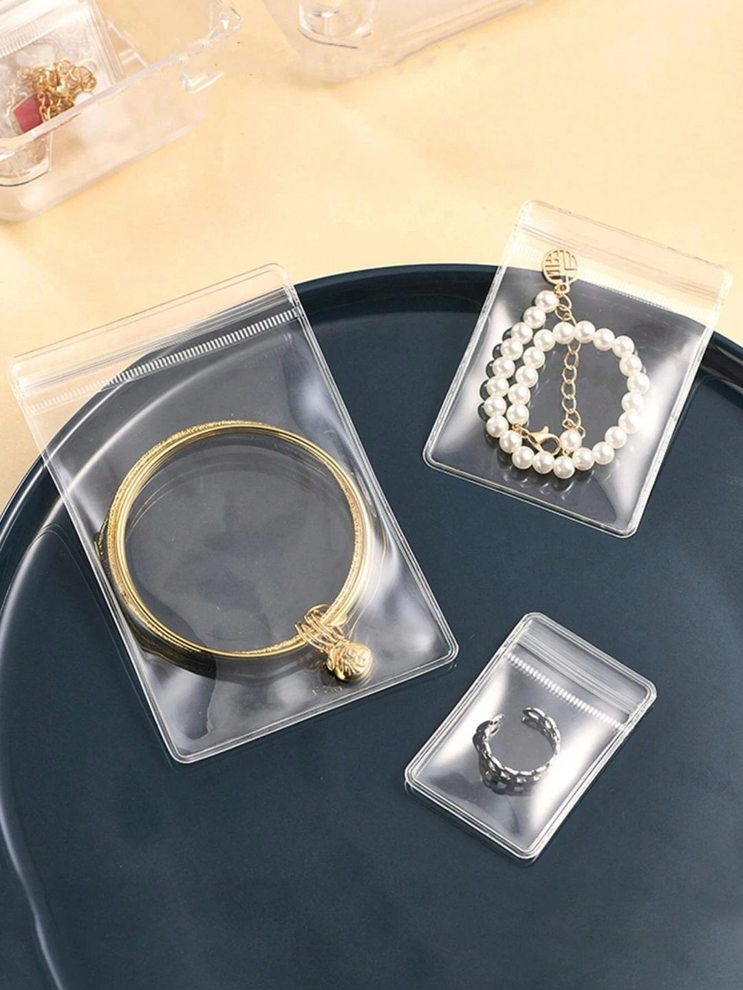 5Pcs Transparent PVC Jewelry Storage Bags