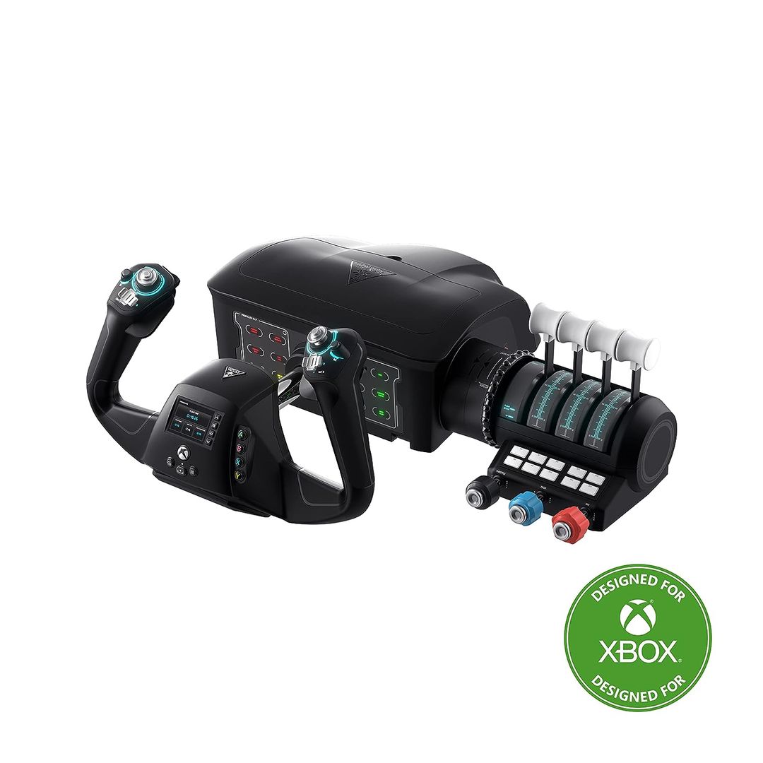 Turtle Beach VelocityOne Flight Universal Control System – Xbox Series X & Xbox Series S, Xbox One & Windows 10 & 11 PCs with Yoke Handle, Throttle Quadrant, Trim Wheel & Rudder Controls