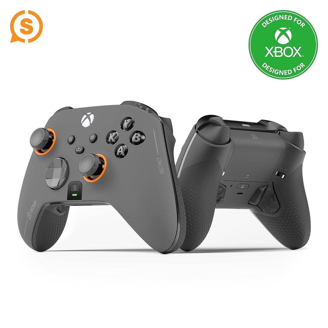 SCUF Instinct Pro Performance Series Wireless Xbox Controller – Remappable Back Paddles – Instant Triggers – Xbox Series X|S, Xbox One, PC and Mobile – Steel Gray