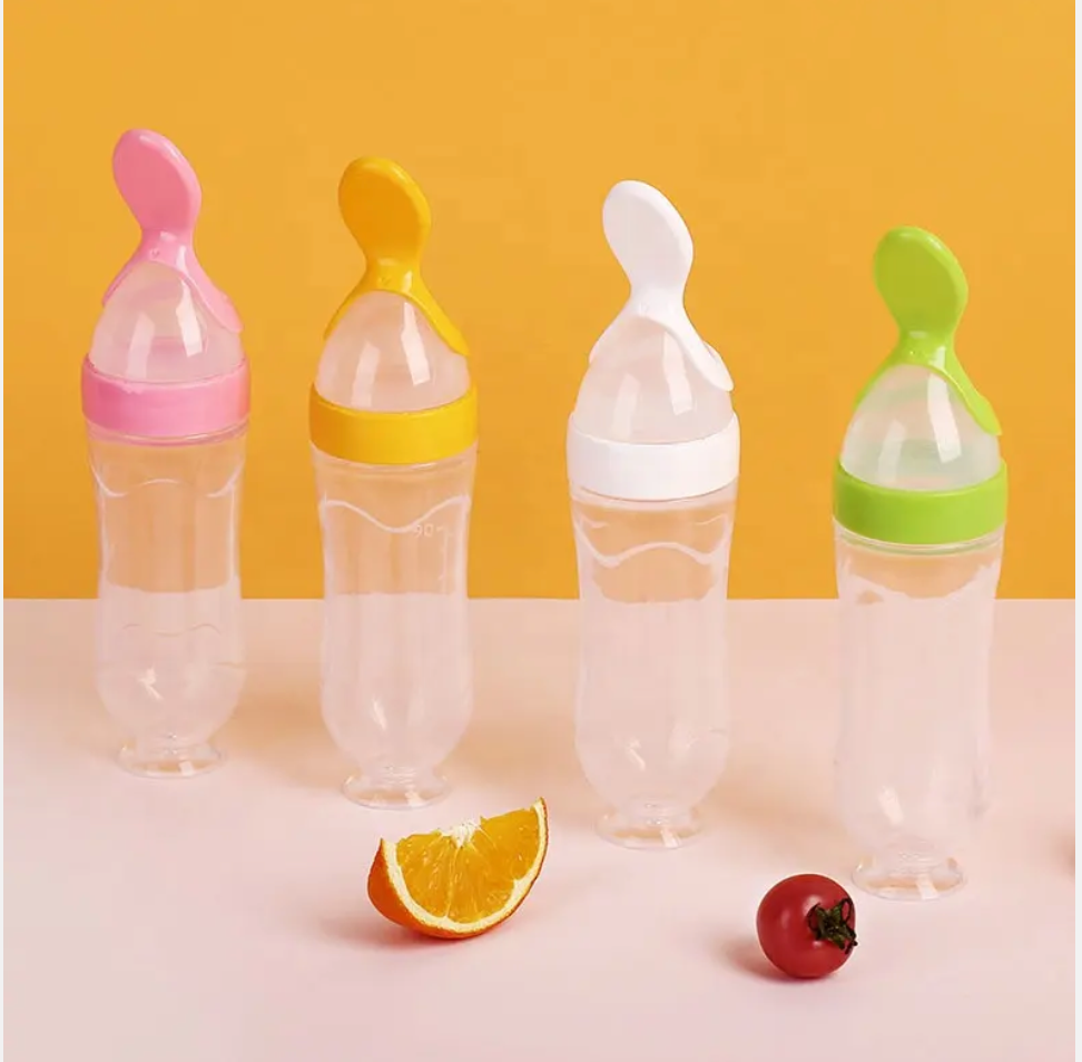  Baby Cereal Feeder Squeeze Bottle With Spoon
