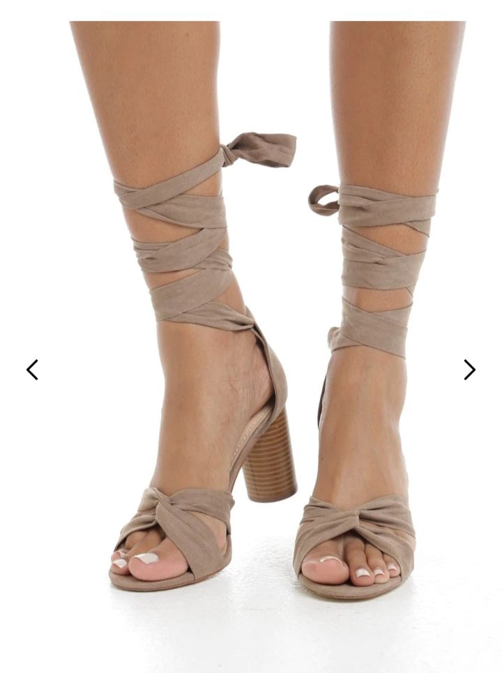 Taupe Annie Tie Up heels