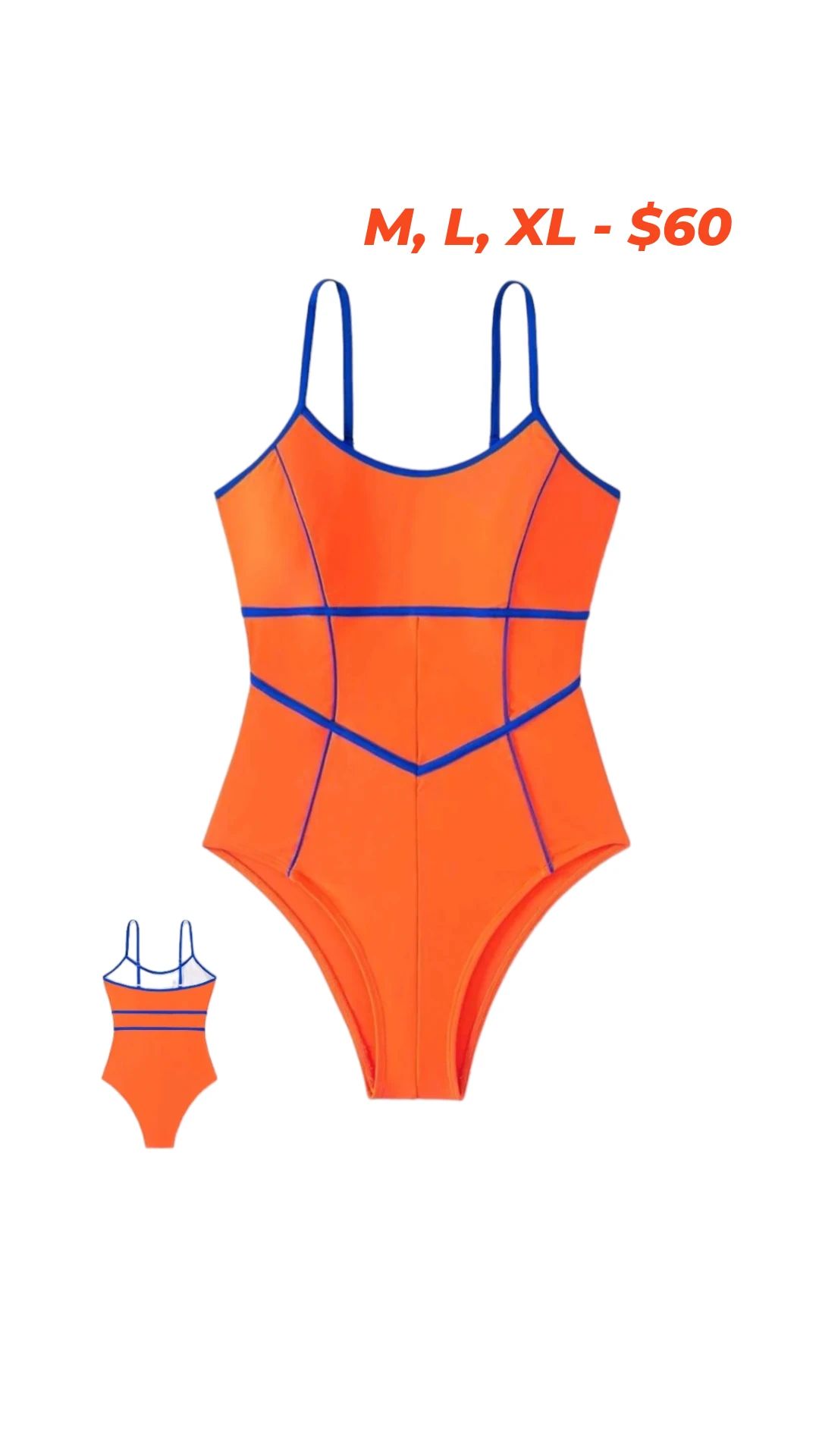 Orange With Blue Binding One Piece