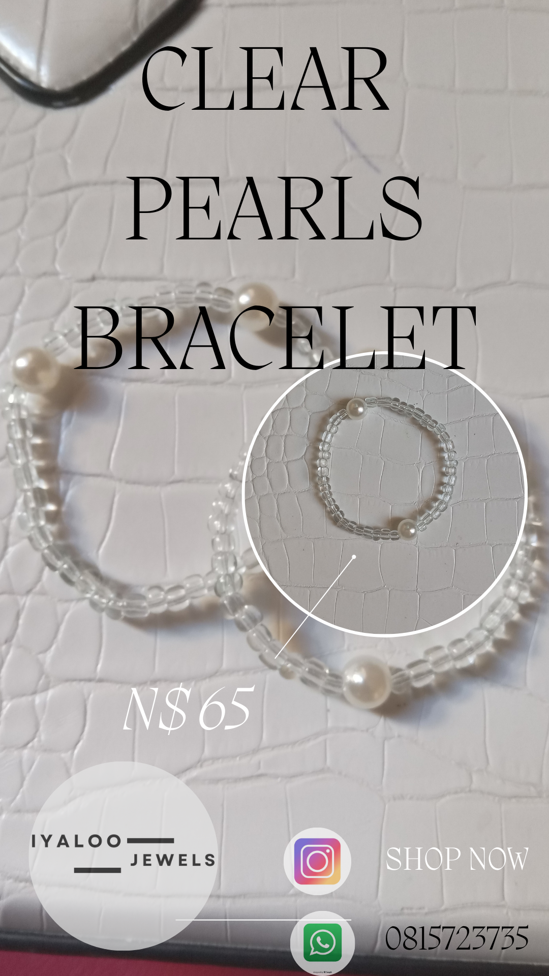 Clear Pearl bracelet