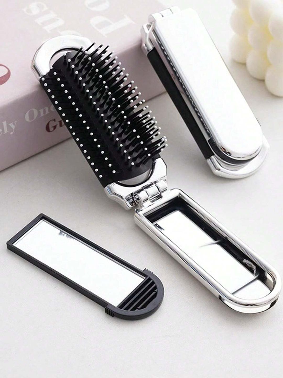 Portable Folding Mini Comb with Mirror