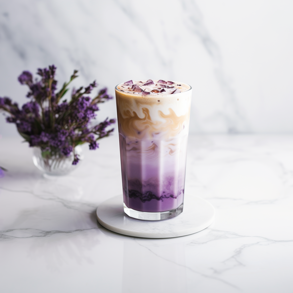 Iced Dirty Taro Oat Latte