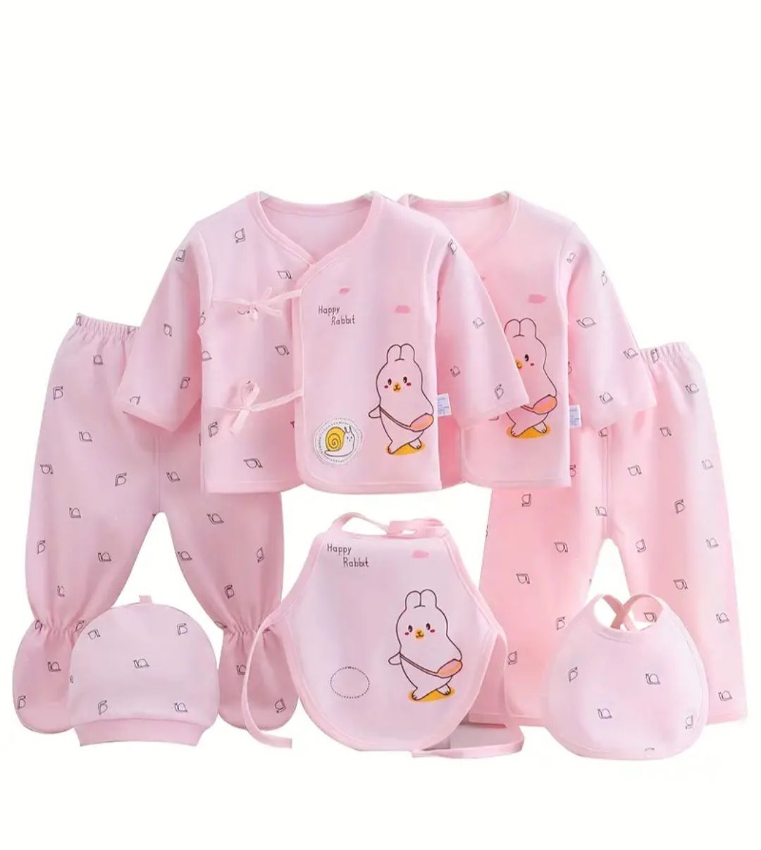 Pink 7 piece newborn set