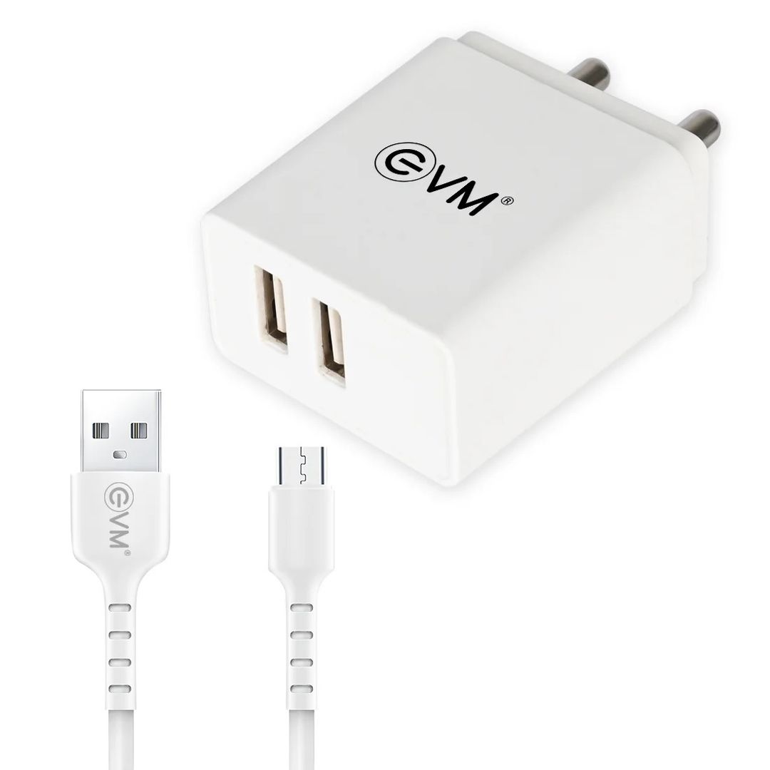 EVM CH-03 Dual USB 2.4A Charger with Micro USB Cable