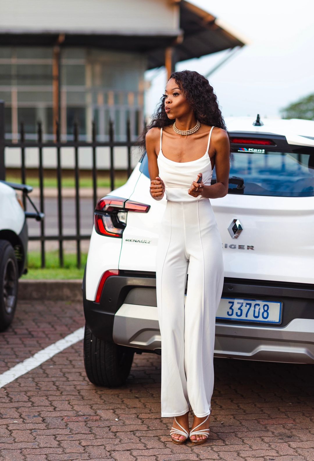 White formal jumpsuit 