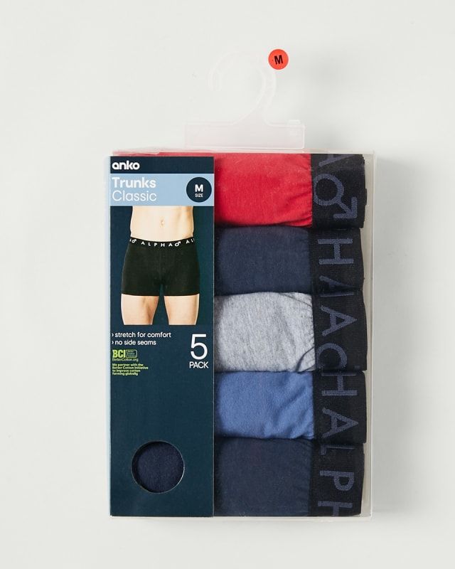 Anko | 5 Pack Plain Trunks | Seafarer - NEW