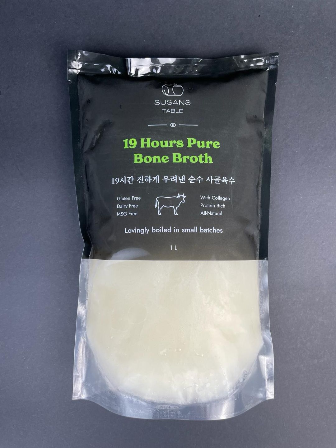 F5. Flash Frozen 19 Hours Boiled Beef Bone Broth 1L (19시간고아 진하게 우려낸 사골육수 1L)