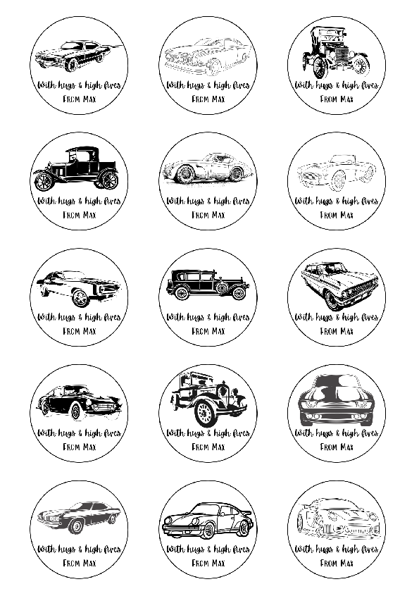 Personalised Black and White Occasion Stickers