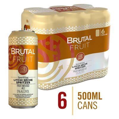 BRUTAL FRUIT LITCHI 500ML CAN 6 PACK