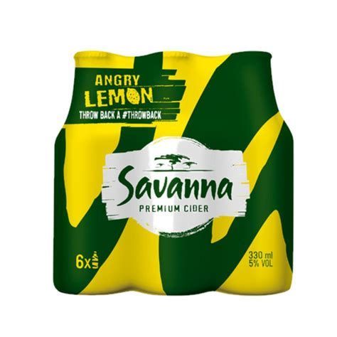 SAVANNA ANGRY LEMON 330ML NRB 6 PACK