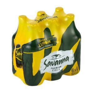 SAVANNA ANGRY LEMON 500ML 6 PACK