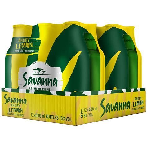 SAVANNA ANGRY LEMON 500ML CASE