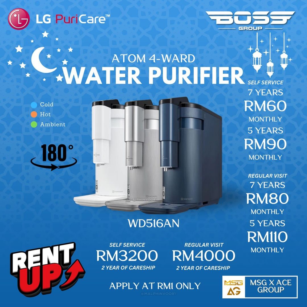 LG Tankless Water Purifier with 4 stages Filtration, Hot Cold Ambient Water Mode