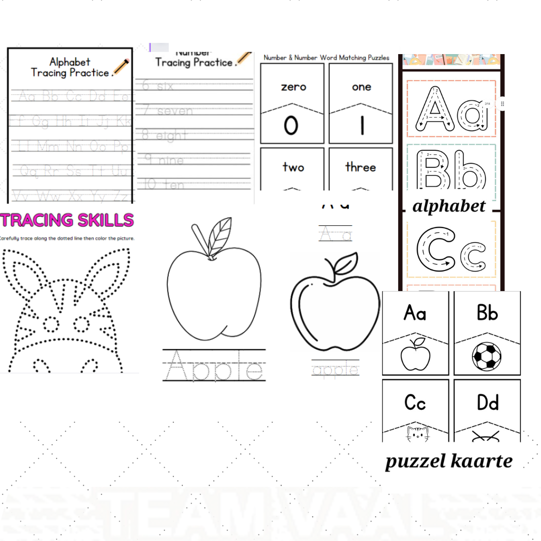 ALPPHABET - NUMBER TRACING OR PICTURE TRACING 