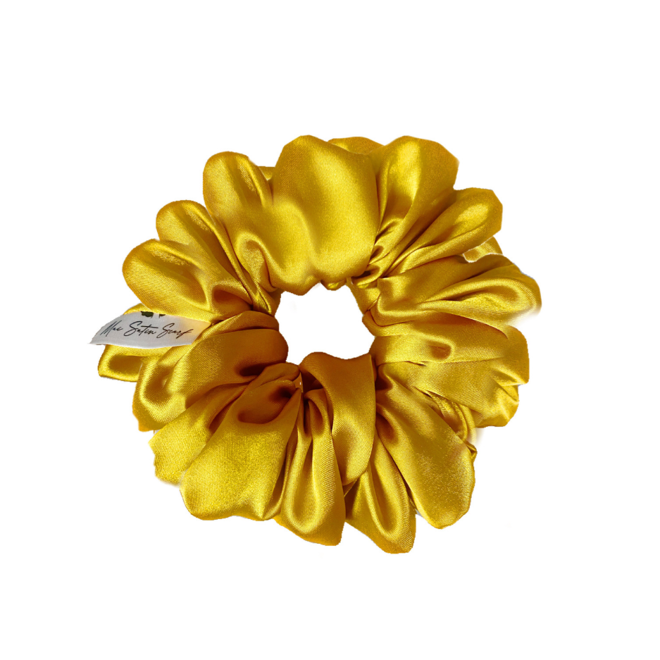 Mega Mustard Satin Scrunchie 