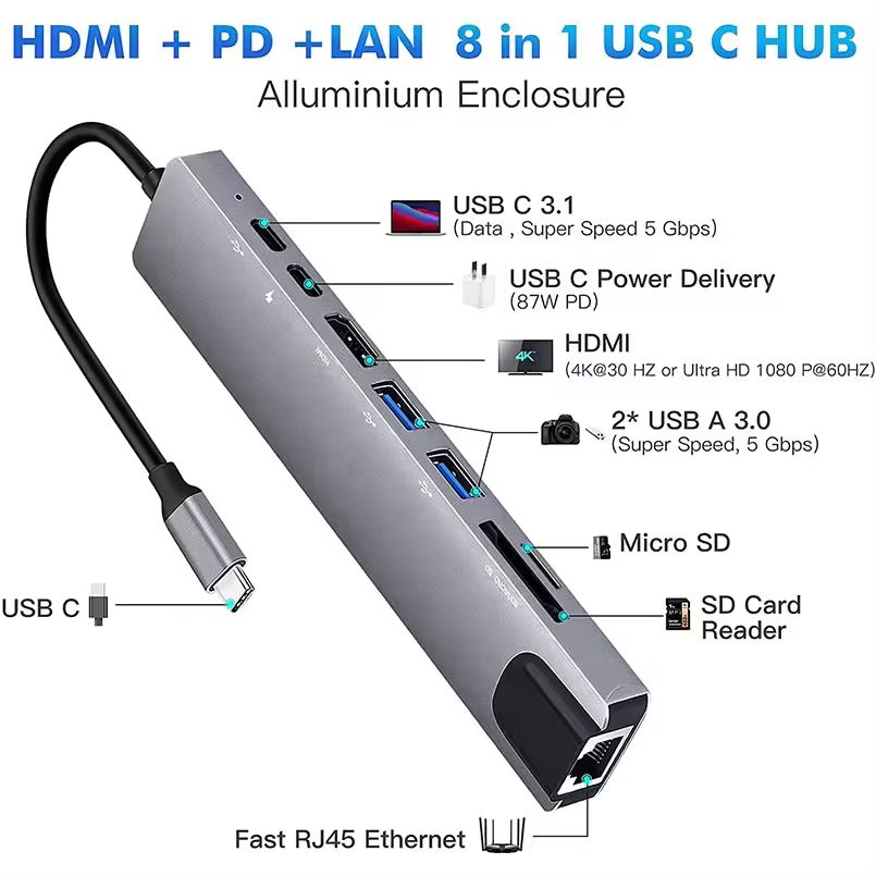 hub usb 8in1