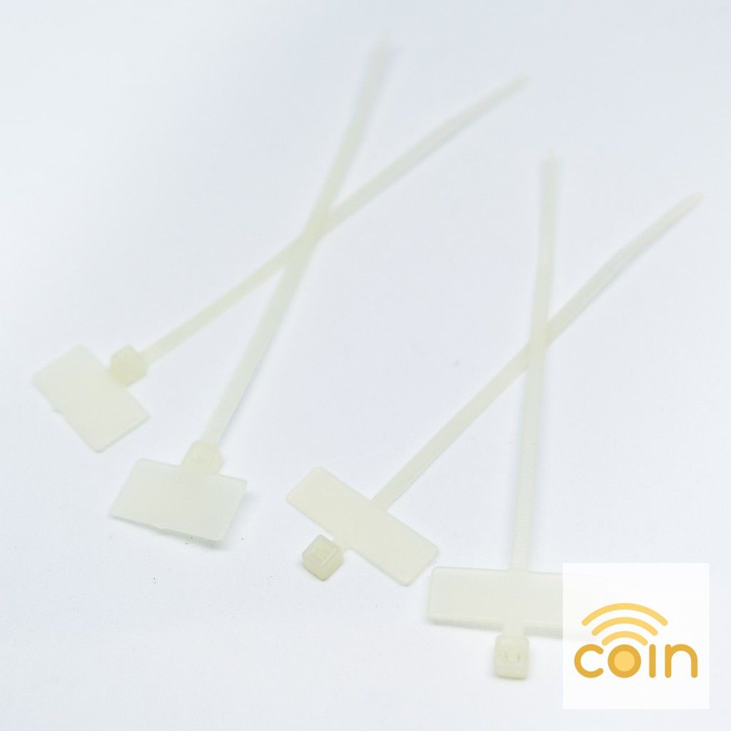 White Nylon Tag Marker Cable Ties 2.5 x 100, 110mm (100pcs)