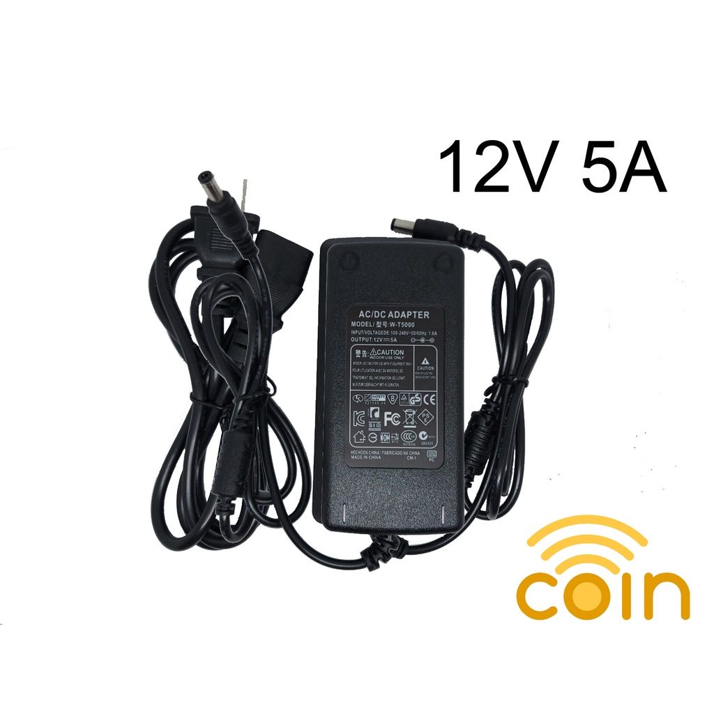 AC Adapter DC 12V/5A 60W and 12V/3A 36W Power Supply Charger+Cord Cable for Piso Wifi and CCTV