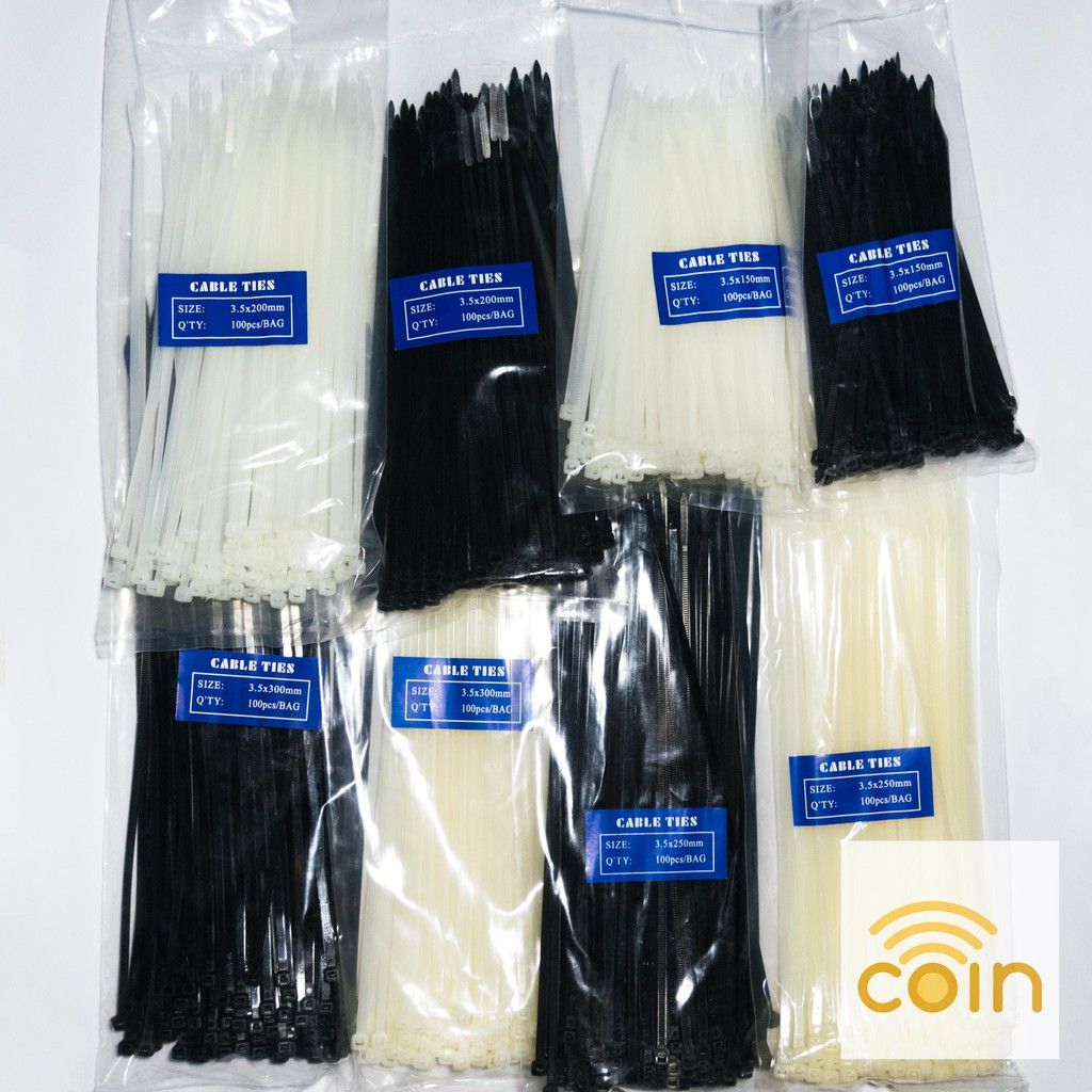 B&W Nylon Cable Ties 3.5 x 150, 200, 250, 300mm (100pcs)