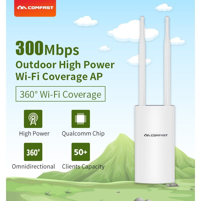 COMFAST CF-EW71 High Power Outdoor WiFi CPE 48V POE Power Adapter Double 6 DBi Wireless Access Point