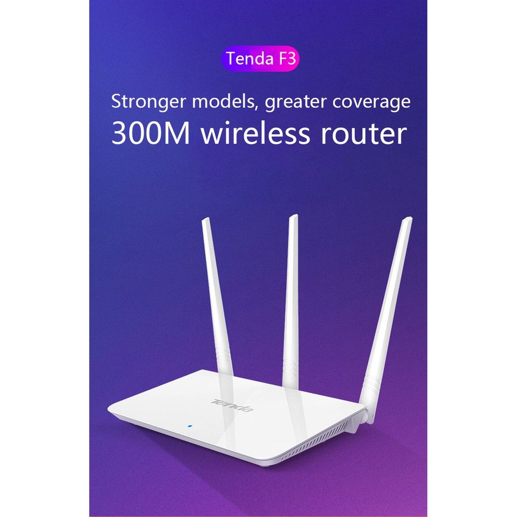 Tenda F3 router 300Mbps 3 Antenna band 4 Port English Version wireless router for Piso Wifi