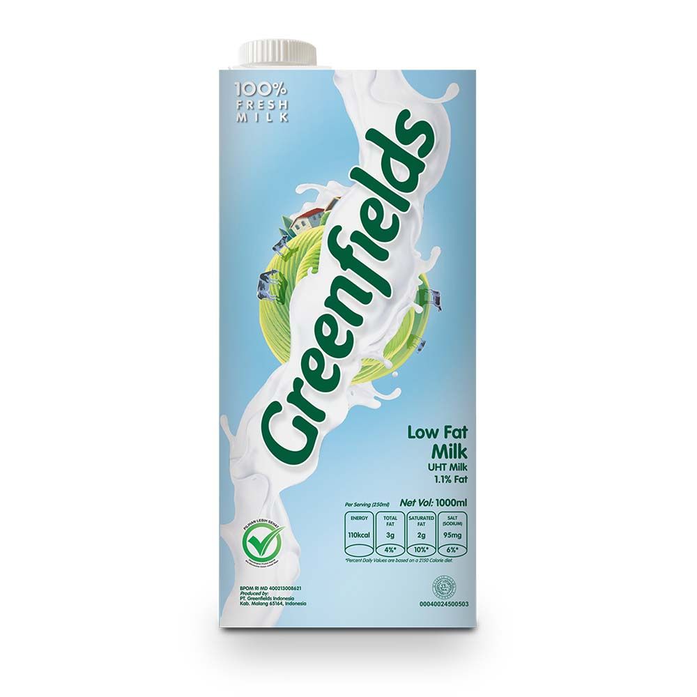 Greenfields UHT Low Fat Milk 1L