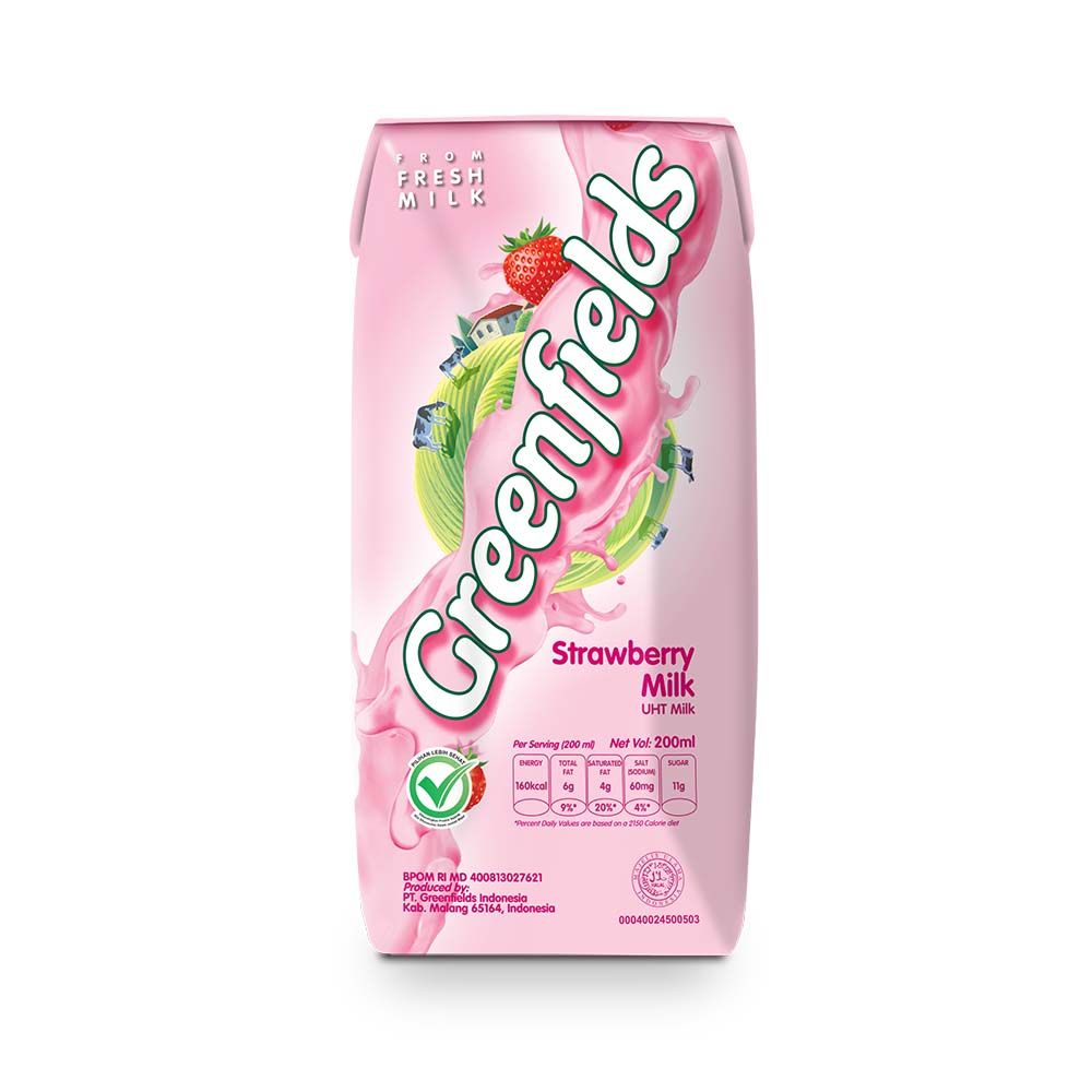 Greenfields UHT Strawberry Milk 200ml 