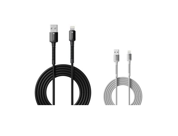 Portronics Konnect X 1 meter USB to 8 Pin Cable Nylon Braided with 3A Output, Fast Charging & Data Transfer (Assorted Color)