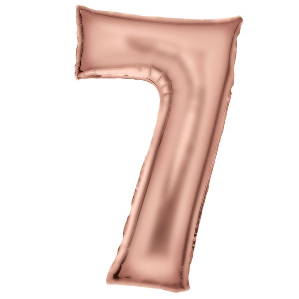 Number 7 Silk Rose Gold Amscan SuperShape Foil Balloons